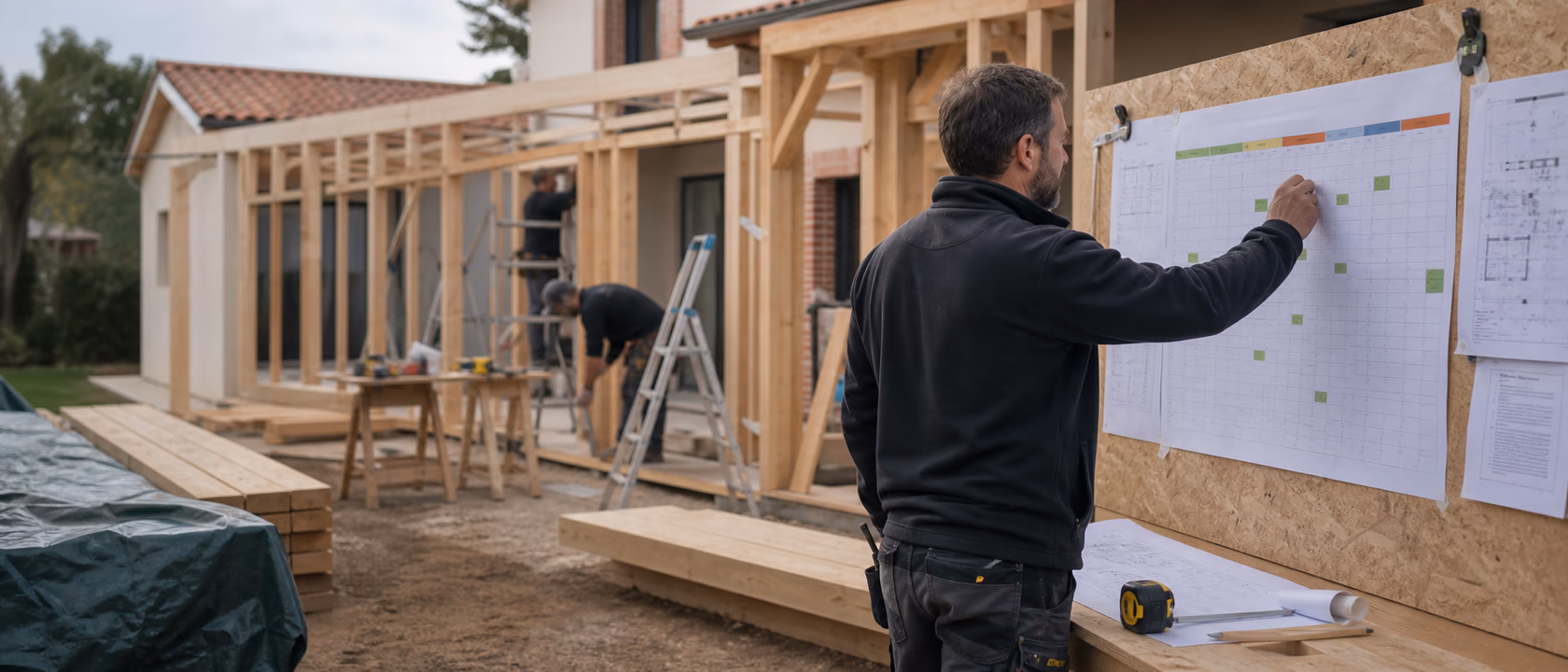 Organisation du planning sur un chantier d'extension de maison